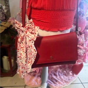 Kate Spade Pink Crossbody Bag with Heart Bow